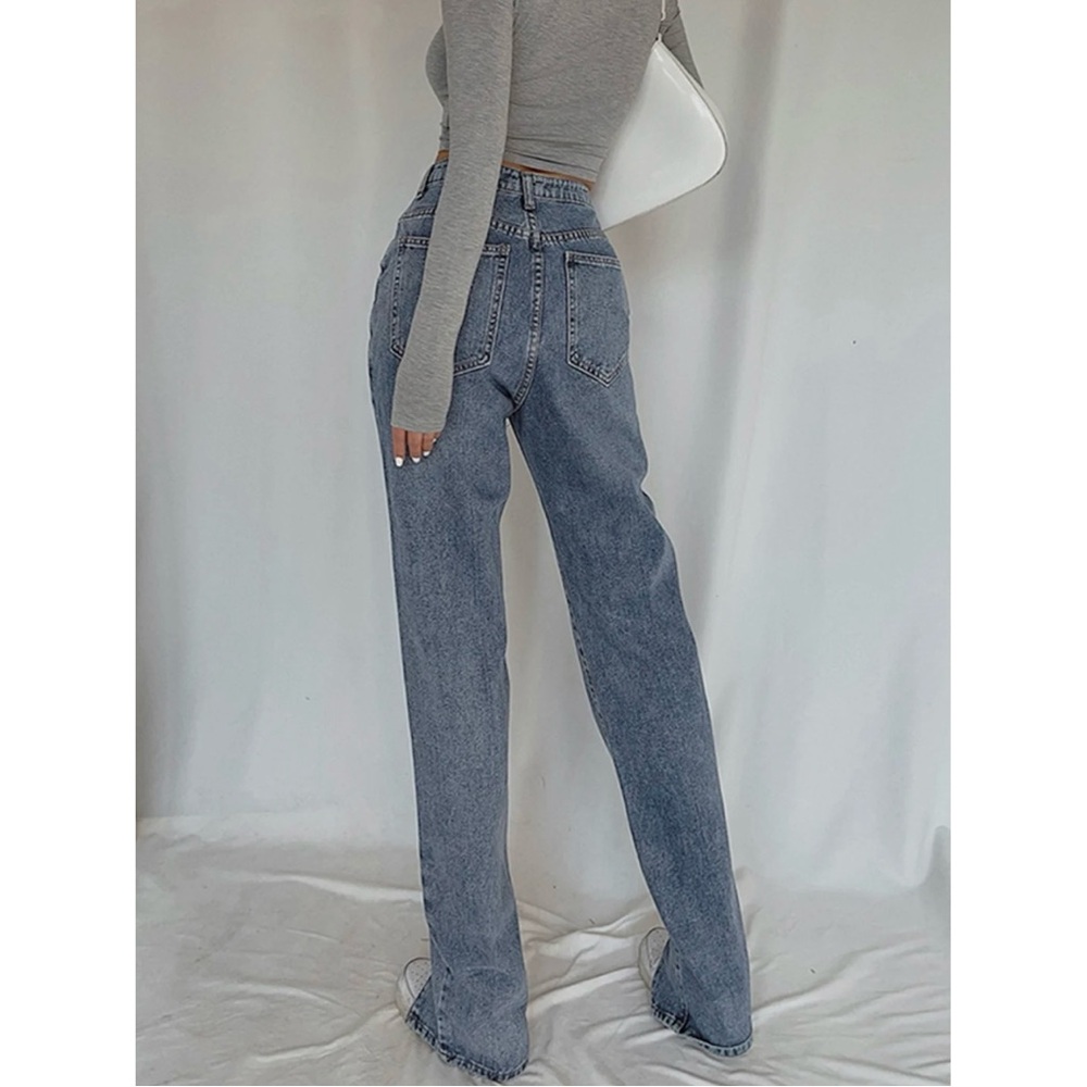 NWT Commense Classic Straight Leg Front Slit Jeans